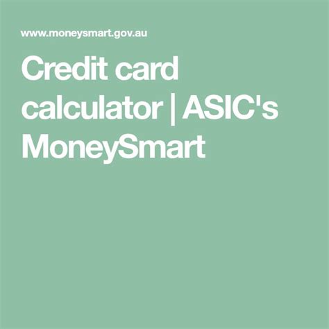 credit card smarts calculator|moneysmart.gov.au credit cards card calculator.